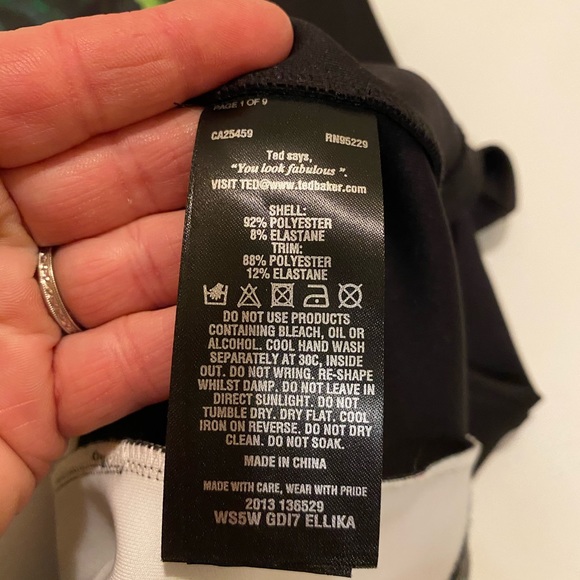 TED BAKER Carpal Chameleon Black Sheath Dress - Picture 6 of 8